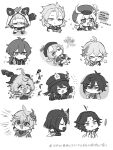  ! 6+boys 6+girls =3 @_@ ahoge ahoge_wag albedo_(genshin_impact) animal_ears animal_hood antenna_hair arms_behind_head ascot asymmetrical_bangs backpack bag bangs bead_necklace beads bell blunt_bangs blush braid braided_ponytail chasing chibi chinese_clothes closed_eyes clothing_request clover_print coat collared_coat collared_shirt commentary_request cowbell crossed_bangs cup diluc_(genshin_impact) disembodied_limb disgust drinking_straw expressive_hair facing_to_the_side facing_viewer fake_animal_ears fingerless_gloves flower flying_sweatdrops frown ganyu_(genshin_impact) genshin_impact gloves goat_horns greyscale hair_between_eyes hair_flaps hair_intakes hair_ornament hand_on_another&#039;s_head hands_up hat highres holding holding_cup holding_megaphone hood horns hu_tao_(genshin_impact) japanese_clothes jewelry jiangshi kaedehara_kazuha klee_(genshin_impact) kneeling kujou_sara laughing leaf leaf_on_head long_sleeves looking_at_viewer mask mask_on_head medium_hair megaphone messy_hair monochrome motion_lines multiple_boys multiple_girls neck_bell necklace no_mouth one_knee open_mouth outstretched_arm outstretched_hand parted_bangs plum_blossoms ponytail porkpie_hat profile qing_guanmao qiqi_(genshin_impact) randoseru ring roku_s3 running sayu_(genshin_impact) shirt short_hair short_hair_with_long_locks shouting sidelocks simple_background sleeveless sleeveless_shirt smug squinting star_(symbol) sweat swept_bangs tartaglia_(genshin_impact) thigh-highs translation_request trembling twintails waving wavy_mouth weapon_request white_background xiao_(genshin_impact) zhongli_(genshin_impact) 