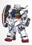  clenched_hands gundam highres j_z looking_ahead mecha mobile_suit mobile_suit_gundam no_humans rx-78-2 science_fiction shield solo v-fin white_background 