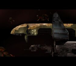  amacalva asteroid battleship boulder eve_online glowing highres machinery military military_vehicle no_humans rock science_fiction ship sky space spacecraft star_(sky) starry_sky vehicle_focus warship watercraft 