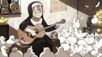  &gt;_&lt; 4girls :o ^_^ acoustic_guitar against_glass against_window animal_ears ball bird blonde_hair blue_eyes bow brown_eyes brown_hair catholic chicken climbing closed_eyes commentary crate crow crying crying_with_eyes_open diva_(hyxpk) duck duckling english_commentary fake_animal_ears falling feathers frog_headband glasses glasses_nun_(diva) guitar habit hair_bow half-bang_nun_(diva) headband_removed hedgehog highres hook-bang_nun_(diva) instrument little_nuns_(diva) multiple_girls music nun odd_one_out playing_instrument pointing poster_(object) protagonist_nun_(diva) rabbit_ears red_bow scar scar_across_eye sleeves_rolled_up smile star_(symbol) sticker tears triangle_mouth u_u volleyball window yellow_eyes 