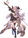  1girl asymmetrical_footwear bare_shoulders belt blue_eyes boots braid coat draph elbow_gloves fingerless_gloves full_body gloves granblue_fantasy granblue_fantasy_versus hair_ornament hair_over_one_eye highres holding holding_sword holding_weapon horns katana knee_boots minaba_hideo narmaya_(granblue_fantasy) official_art parted_lips pink_hair pointy_ears sheath simple_background sleeveless solo standing sword thigh-highs thigh_boots thigh_strap tied_hair uneven_footwear weapon white_background 