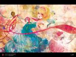  alice_margatroid doll hairband highres ribbon short_hair spell_card touhou wallpaper xero yellow_eyes 