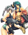  2girls airsoft assault_rifle bikini chidori_kaname chou_yoriyuki cleavage full_metal_panic gun swimsuit teletha_testarossa tokyo_marui_beta-spetsnaz 