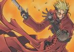  blonde_hair cloak gun naitou_yasuhiro non-web_source official_art red_cloak trigun trigun_maximum vash_the_stampede weapon 