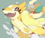  :3 akadako animal_focus aqua_background black_eyes commentary_request dated_commentary fang floatzel happy highres looking_back no_humans one-hour_drawing_challenge open_mouth partial_commentary pokemon pokemon_(creature) simple_background smile solo splashing water 