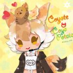  animal_ears blonde_hair coyopotato coyote coyote_(kemono_friends) coyote_ears coyote_girl coyote_tail gloves kemono_friends kemono_friends_v_project kikuchi_milo looking_at_viewer meme microphone multicolored_hair necktie open_mouth shirt short_hair skirt smile tail virtual_youtuber 