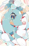  akadako animal_focus blue_eyes brionne commentary_request dated_commentary fang happy highres looking_at_viewer multicolored_eyes no_humans one-hour_drawing_challenge open_mouth partial_commentary pokemon pokemon_(creature) red_eyes smile solo white_background 