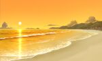  beach clouds commentary_request island mountain no_humans ocean orange_sky original outdoors scenery sky sun sunset user_peo4941 water waves 