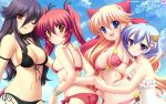  bikini cleavage fiorelia_inbrulia hearts mercuria mitsumomo_mam swimsuit takamori_himiko tsurugi_ai wallpaper 