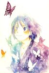  black_hair bleach blue_eyes butterfly rainbow smile watercolor yamada_hanatarou 