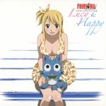  cleavage disc_cover fairy_tail happy_(fairy_tail) lucy_heartfilia 