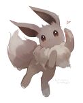  animal_focus artist_name blush brown_eyes closed_mouth commentary_request eevee full_body heart highres kikuyoshi_(tracco) no_humans pokemon pokemon_(creature) signature sketch smile solo 