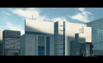  blue_sky building city cityscape clouds commentary_request hakuurei_amano highres letterboxed no_humans original outdoors radio_antenna reflection scenery shadow sky watermark 