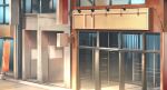  banner building commentary_request hakuurei_amano highres no_humans original outdoors power_lines reflection scenery shop watermark window 