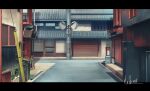  building commentary_request hakuurei_amano highres no_humans original outdoors road scenery shadow street traffic_mirror utility_pole watermark window 