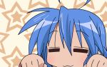  1girl blue_hair closed_eyes izumi_konata lucky_star tagme 