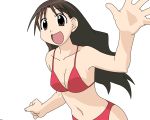  azumanga_daioh bikini brown_hair swimsuit tanizaki_yukari vector_trace waving 