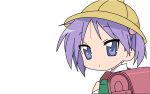  blue_eyes child hat hiiragi_kagami lucky_star purple_hair twintails wallpaper white_background young 