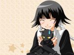  black_hair bleach blush cat cute eyes_closed hug shihouin_yoruichi smile soifon star sweatdrop 