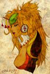 blonde_hair dark_skin earrings female green_eyes kemucat lipstick long_hair princess_lion saga saga_frontier solo tiara 
