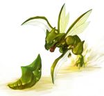  battle halomiya metapod no_humans pokemon pokemon_(creature) scyther simple_background 