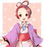  1girl ace_attorney brown_hair highres japanese_clothes looking_at_viewer magatama open_mouth pearl_fey short_hair smile solo 