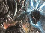  absurdres alien animal_ears battle claws fangs fighting g.n.a giant giant_monster godzilla godzilla_(series) godzilla_final_wars highres horns kaijuu monster monster_x no_humans open_mouth red_eyes sharp_teeth spikes spines tail teeth 