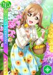  blush brown_eyes brown_hair character_name dress kunikida_hanamaru long_hair love_live!_school_idol_festival love_live!_sunshine!! smile 