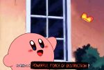  animated animated_gif blinking blue_eyes blush_stickers bug bush butterfly is_this_a_pigeon_(meme) keke_(kokorokeke) kirby kirby_(series) kirby_and_the_forgotten_land meme open_mouth smile wall window 