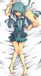  bed blue_hair crossdressing hair_over_one_eye inazuma_eleven kazemaru_ichirouta trap uniform 