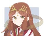  1girl blush braid breasts brown_hair chocomiru fan_la_norne gold_trim long_hair looking_at_viewer night small_breasts smile solo upper_body very_long_hair xenoblade_chronicles xenoblade_chronicles_(series) xenoblade_chronicles_2 yellow_eyes 