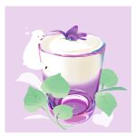  animal bear chai_(drawingchisanne) commentary_request cup drink drinking_glass flower food_focus glass heart leaf no_humans original polar_bear signature simple_background undersized_animal 