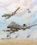  a-10_thunderbolt_ii aircraft airplane clouds cloudy_sky commission earasensha engine factory highres military missile original skeb_commission sky war 