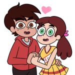  1boy 1girl brown_eyes brown_hair couple green_eyes marco_diaz sabrina_backintosh star_vs_the_forces_of_evil 