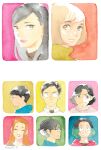  2boys 6+girls ^_^ artist_name closed_eyes face glasses hirayama_akari hisatoo_akane light_smile long_hair miyake_ayano_(ookubo_ayano) morita_mizuki morita_shunsuke multiple_boys multiple_girls ookubo_eri ookubo_wataru ookubo_wataru&#039;s_mother otona_ni_nattemo shimura_takako short_hair smile 