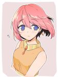  1girl bare_arms blue_eyes blush breasts closed_mouth earrings final_fantasy final_fantasy_v jewelry lenna_charlotte_tycoon looking_at_viewer pink_hair shio_(futatsumami) short_hair simple_background solo 