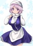  1girl breasts chups highres lapel_pin large_breasts letty_whiterock light_purple_hair short_hair simple_background solo tagme touhou violet_eyes white_background 