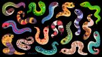  animal animal_focus artist_name black_background blue_eyes brown_eyes commentary english_commentary from_side green_eyes no_humans original pikaole red_eyes simple_background snake tongue tongue_out violet_eyes watermark yellow_eyes 