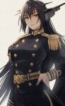  1girl alternate_costume highres kantai_collection kasumi_(skchkko) military military_uniform nagato_(kancolle) uniform 