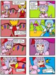  /\/\/\ 4koma :&gt; awesome_face bat_wings blonde_hair blue_eyes blue_hair cirno closed_eyes comic cup drawfag error fang fangs finnish flandre_scarlet frog happy hat head_bump left-to-right_manga licking multiple_4koma parasol purple_hair red_eyes remilia_scarlet ribbon saliva short_hair simple_background slit_pupils smile star surprised sweat teacup tongue touhou translated tree umbrella wings 