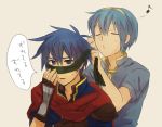  blindfold blue_eyes blue_hair cape closed_eyes fire_emblem fire_emblem:_mystery_of_the_emblem fire_emblem:_souen_no_kiseki fire_emblem_mystery_of_the_emblem fire_emblem_path_of_radiance gloves headband ike male marth multiple_boys musical_note nintendo super_smash_bros. tiara translated 