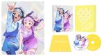  2girls dark_skin dvd_case headband holding_hands multiple_girls official_art selection_project shirt smile t-shirt yagi_nodoka yodogawa_ao yuri 