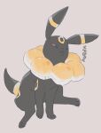  :&lt; animal_focus black_eyes closed_mouth colored_sclera commentary_request full_body grdg grey_background half-closed_eyes innertube no_humans pokemon pokemon_(creature) red_sclera simple_background sitting sketch solo translation_request umbreon 