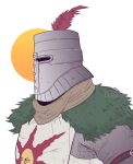  1boy armor chainmail commentary dark_souls_(series) dark_souls_i english_commentary from_side full_armor helmet highres male_focus plume profile solaire_of_astora solo tabard upper_body yanobrk 