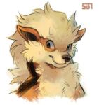  arcanine closed_mouth looking_at_viewer no_humans pokemon pokemon_(creature) portrait signature simple_background sui_(suizilla) white_background 