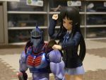  &gt;_&lt; akiyama_mio black_hair doll_joints figure gif k-on! kinnikuman long_hair plamoo robin_mask school_uniform 