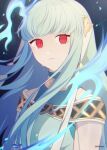  1girl aura black_background circlet crml_orng crying crying_with_eyes_open dark_aura dress fire_emblem fire_emblem:_the_blazing_blade fire_emblem_heroes glowing glowing_eyes gradient gradient_background highres long_hair looking_at_viewer ninian_(fire_emblem) red_eyes simple_background sleeveless sleeveless_dress solo tears turtleneck_dress twitter_username upper_body very_long_hair 