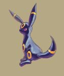  absurdres brown_background closed_mouth commentary_request frown full_body highres looking_at_viewer masshu_(shu_123426) no_humans photoshop_(medium) pokemon pokemon_(creature) simple_background solo umbreon violet_eyes 