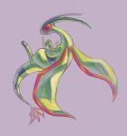  absurdres claws closed_mouth commentary_request flygon from_side full_body highres looking_at_viewer masshu_(shu_123426) no_humans photoshop_(medium) pokemon pokemon_(creature) smile solo violet_eyes 