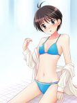  bikini blush cute flat_chest idolmaster kikuchi_makoto short_hair swimsuit 